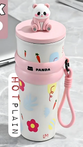 Tumbler Stainless Panda On Top SUS304 710ml / Tumbler Lucu Viral / Tumbler Gantungan Panda / Tumbler VIral 2113 AN