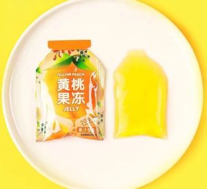 Sugar water yellow peach jelly pudding for appetizing snacks ready to eat 20 * 15g  果冻布丁