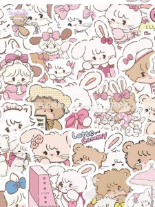 60 แผ่นติดหน้าจอโทรศัพท์แบบกันน้ำ MIKKO ลายการ์ตูนน่ารัก เคสโทรศัพท์มือถือสไตล์เกาหลี INS สำหรับตกแต่งบันทึกความทรงจำ แผ่นติดตกแต่ง