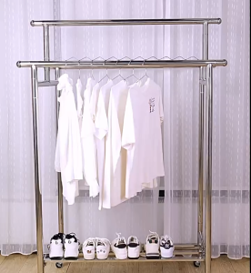 Clothes Drying Rack 304 Stainless steel Windproof Foldable Telescopic Mobile rack with wheels Clothes Hanger Rak Ampaian baju Penyidai Baju