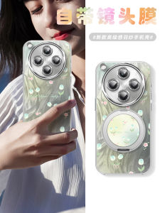 Oppo Findx8 Phone Case Silicone Frosted Ring Stand Anti-fall Full Lens Protection Womens Style Magnetic Absorption Design