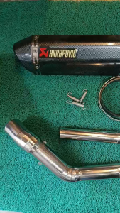 Fullsystem Akrapovic 370mm w/silencer--Aerox v2 stainless elbow