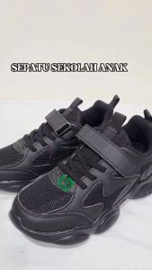 SEPATU SEKOLAH ANAK SD SMP HITAM POLOS BAHAN KULIT SEPATU SNEAKER SEKOLAH BAHAN BREATHABLE ANTI SLIP