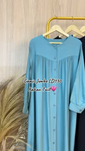 Gamis Jumbo Wanita Ld 130 Cm Model Polos Kekinian - Azura Dress