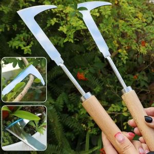 2Pcs L-shaped Weeding Sickle Brick Joint Weeding Tool Grass Pulling Yard Removal Agricultural Bonsai Hand Weed-cutting Scythe