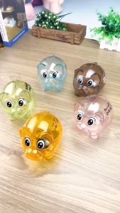 CANAMEK Trong Suốt Pig Đồ Chơi Cho Quà Tặng Trẻ Em Tiền Xu Con Heo Đất Ngân Hàng Đạo Cụ Rõ Ràng Pig Nhựa Con Heo Đất Ngân Hàng Đồng Xu Tiền Mặt Thu Tiết Kiệm Hộp