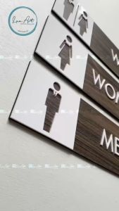Bảng Toilet gỗ kết hợp MICA ĐÀI LOAN Decor nam nữ - nhà vệ sinh