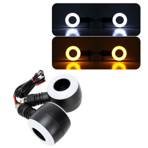 KEVANLY | 1 Pair Universal Motorcycle Turn Signal Light Circular Design Easy Install Dual Color Driving Turning for Motorcycle ATV UTV 12V