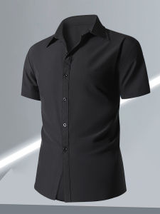 Áo Sơ Mi Nam Tay Ngắn Bằng Lụa Băng Mùa Hè Mỏng Thoáng Khí Dáng Rộng Nhanh Khô Thường Ngày Cổ Polo Dài Thường