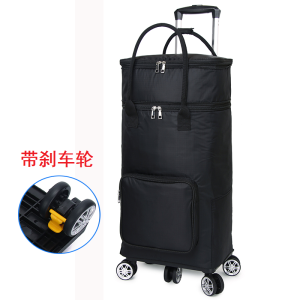 Portable Foldable Home Use Shopping Cart with Brakes Universal Wheels Elderly Friendly Small Push Cart for Buying Groceries