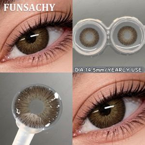 FUNSACHY 1 Pair Colored Pupils for Eyes Natural Brown Eye Contacts Gray Fashion Korean Lens Big Eyes Contacts Cosmetics Yearly