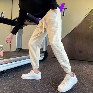 Loose Casual Corduroy Harlan Pants Mens Fashionable Versatile Autumn Summer Slimming Nine-Piece Pants Youthful Trendy Garments