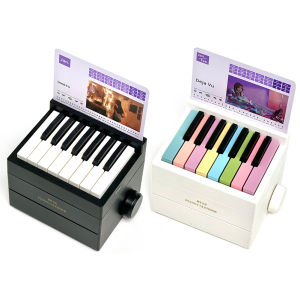 MOJOYCE Singer Piano Calendar 2025 Music Sheets Playable 15 Keys Piano Calendar with 27 Music Calendar Cards 26 Songs Piano Desk Calendar Gift for Fans