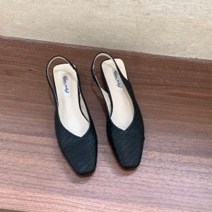 French Comfort Low Heel Slip-on Mules