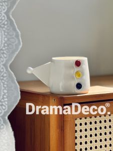 Creative Handmade Ceramic Coffee Cup Button Design Original Artwork Water Mug Gift Decoration Item from Mainland China