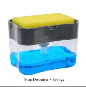Dispenser Sabun Dengan Sponge Spons 2 in 1 Tempat Kotak Sabun Cuci Piring Viral