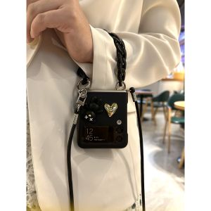 Creative Foldable Samsung W24 Flip Phone Case Protective Bracelet Crossbody Style Acrylic Material for ZFlip7 ZFlip6 ZFlip4 ZFlip3