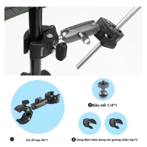 Telesin | Giá Đỡ Tay Cầm Selfie Không Nhìn Thấy Được TELESIN Dành Cho Xe Máy/xe Đạp Tương Thích Với Insta360 RS X2 X3 GoPro 12 11 10 Phụ Kiện Giá Đỡ Camera