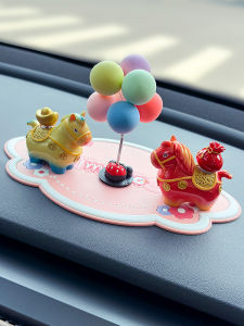 Car Decorative Ornaments Creative Colorful Rotating Horse Good Luck Middle Console Decoration Automobile Interior Accessories