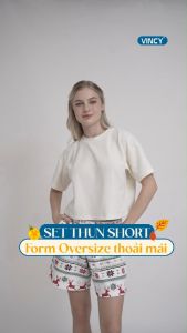 [Mua 3 giảm 20% mua 2 giảm 15%] Bộ phối quần short nỉ và áo thun cotton cho mùa Giáng Sinh BST030W41