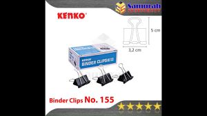 Binder Clips No 155 Kenko / Clip Hitam Penjepit No.155 / Klip Jepit Kertas Sedang Set 12 Binder Clips Alat Tulis Kantor Multifungsi - Lazada