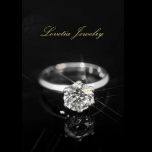 LOVETIA Snowflakes Cincin Moissanite Klasik Enam 1.0 Ct Perak Asli 925 Cincin Wanita Wedding Ring Sertifikat GRA BTJZ017