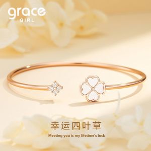 Grace Girl | Lucky Four-leaf Clover Bracelet For Women