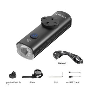 ไฟหน้าจักรยานพกพา CYCLAMI AI1200 ทำจากอลูมิเนียมอัลลอยด์ ไฟเตือนขนาดเล็กสำหรับจักรยานเสือภูเขาและจักรยานถนน ชาร์จด้วย Type-C ความสว่าง 1200 ลูเมน