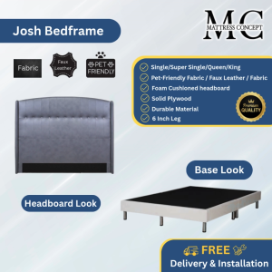 Mattress Concept Josh Divan Bedframe Pet Friendly Fabric/Faux Leather/Fabric All Size Available