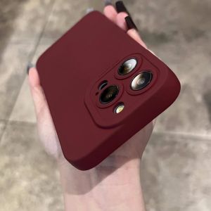 Niche Style Wine Red for Iphone14 Apple 15pro Phone Case 13promax Cathetus 12mini High