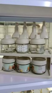 YLA - 11pcs in 1 SET GLASS CONDIMENTS BOTTLES with STAND