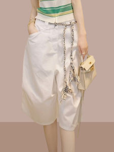 Shalldoer | Fashionable Anti-Aging Design Solid Color Wide Leg Seven-Foot Pants Womens Loose Casual Slimming Summer New Arrival