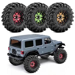 4pcs 1.3 inch Aluminum Beadlock Wheel Hub & Rubber Tire for 1/18 TRX4M 1/24 Axial SCX24 AX24 FMS24 RC Crawler Car Upgrade Parts