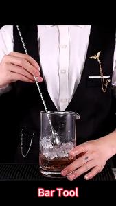 304 Material Stainless Steel Swizzle Sticks Spiral Bar Cocktail Spoon Bartender Stir Spoons Muddlers Whisky Drinks Mixing 不锈钢调酒棒搅拌棒鸡尾酒咖啡奶茶搅拌勺 螺旋吧更