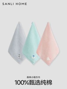 Sanli Hand Towel Hanging Childrens Square Towel Antibacterial Pure Cotton Soft Small Towel Kids Towel Cotton Face Towel