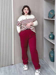 High Waist Wide Leg Casual Pants for plus Size Women Straight Cut Sports Trousers Elastic Waist Slimming Versatile Autumn Wear