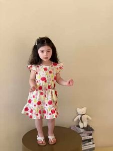 สาวแต่งตัวชุดฤดูร้อนใหม่ 2025 ดอกไม้เสื้อกั๊กกระโปรงสไตล์ต่างประเทศเด็กเจ้าหญิงกระโปรงฤดูร้อนสาวน้อย