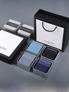 กางเกงบ็อกเซอร์ชายผ้าไหมน้ำแข็งไร้ตะเข็บป้องกันแบคทีเรียไซส์ใหญ่ ชุดกีฬาสี่เหลี่ยม กล่องของขวัญ ผ้าฝ้ายผสมโพลีเอสเตอร์