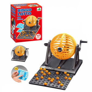 Puzzle Mini Lottery Machine Kids Hand Cranked Bingo Game Machine 90 Number Balls Desktop Family Gathering Lottery Machine