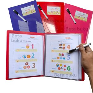 BUKU AKTIVITAS PERTAMAKU WORKSHEET ANAK PRA TK PAUD  2 3 4 5 tahun wipe and clear