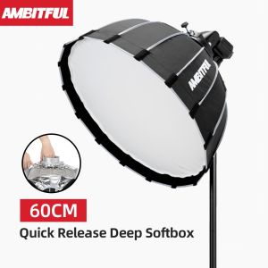 AMBITFUL Portable P60 60CM Quickly Fast Installation Deep Parabolic Softbox for Bowens Elinchrom Flash Speedlite Softbox