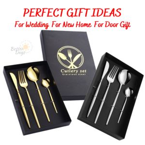 Set Sudu Garpu Pisau Kutleri Stainless Steel Hadiah Perkahwinan Cutlery Utensil Set Spoon Fork Knife Set Dinnerware Gift Set Wedding New Home Gift Home Party Hotel Restaurant Birthday Gift Camping Travel