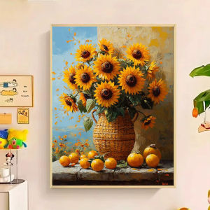 BILIBILI | Painting By Number Novelties Sunflower vase decoration Crafts Supplies Adults Handpainted Paint Kit Acrylic Paints Gifts