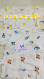 Áo sơ sinh Dài Tay cài lệch chất vải thun lạnh  cao cấp siêu mềm mịn tháng mát cho bé trai bé gái sơ sinh 0-9kg