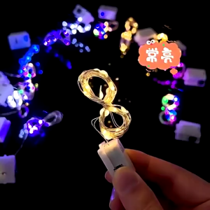 Ready stock YMJR lampu hias led Cahaya hangat Lampu LED Kawat 1Meter / 2Meter Lampu Tumblr with 3 Baterai / Lampu Kelap Kedip Hias Kawat Bobo Balon / Lampu dekorasi bunga/bungkus kado