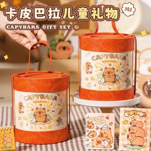 Capybara Panda School Supplies Set Cute Stationery Bucket Ideal for Back-To-School Gifts And Daily Learning Needs