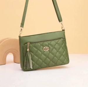 Fashionable embroidered grid crossbody bag for women versatile and simple bag middle-aged large capacity shoulder bag multi-layer practical commuting bag