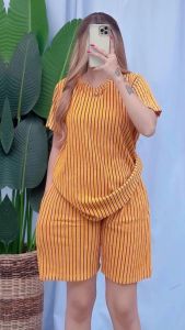 NEW STRIPE TERNO BARKCREPE FABRIC FREE SIZE BEST FIT UP TO XL