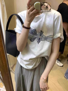 Áo Thun Tay Ngắn Thêu Hình Thỏ Hoạt Hình Phong Cách Mỹ Dành Cho Nữ Mùa Hè Thiết Kế Mới Tay Rộng Thoải Mái Chất Liệu Cotton