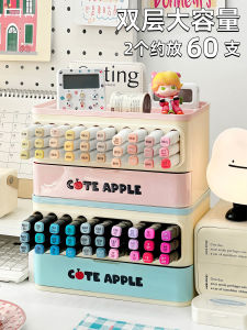 Large Capacity Pen Holder Creative Slant Insertion Style Storage Box for Office Student Markers Color Pencils Plastic Desk Organizer